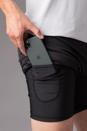 Jet Black: sportbroek met binnenbroek voor je telefoon - TallDutchman Sportbroek